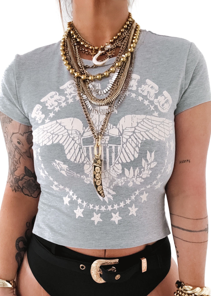 pebby forevee Short Sleeve Top FREE BIRD GRAPHIC BABY TEE