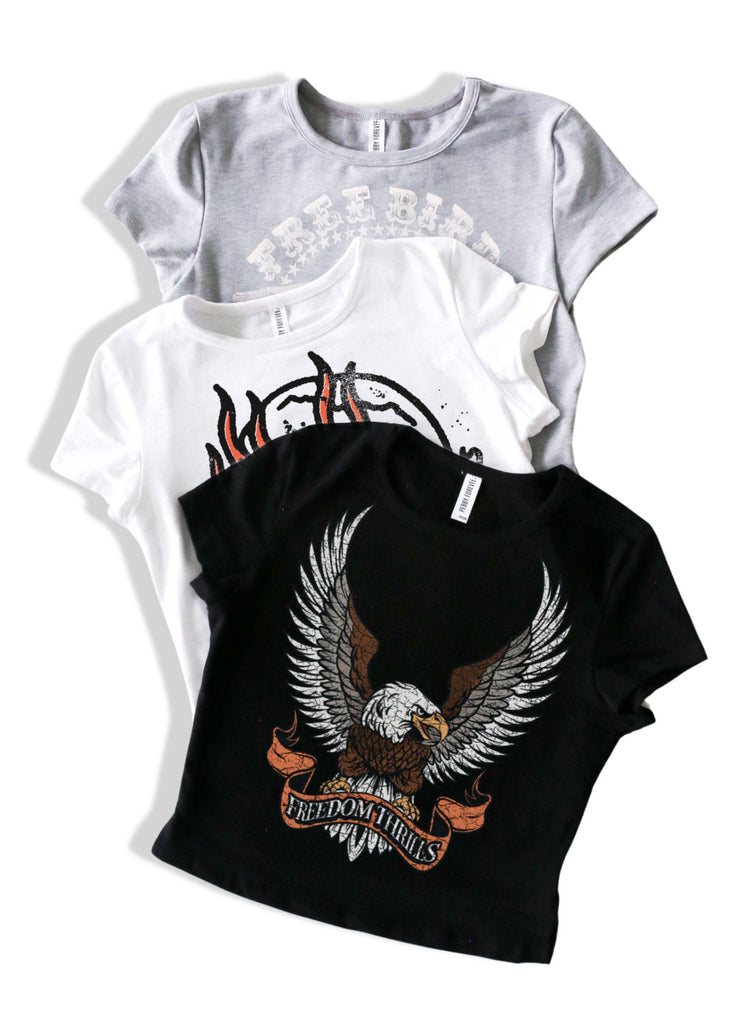 pebby forevee Short Sleeve Top FREEDOM THRILLS GRAPHIC BABY TEE