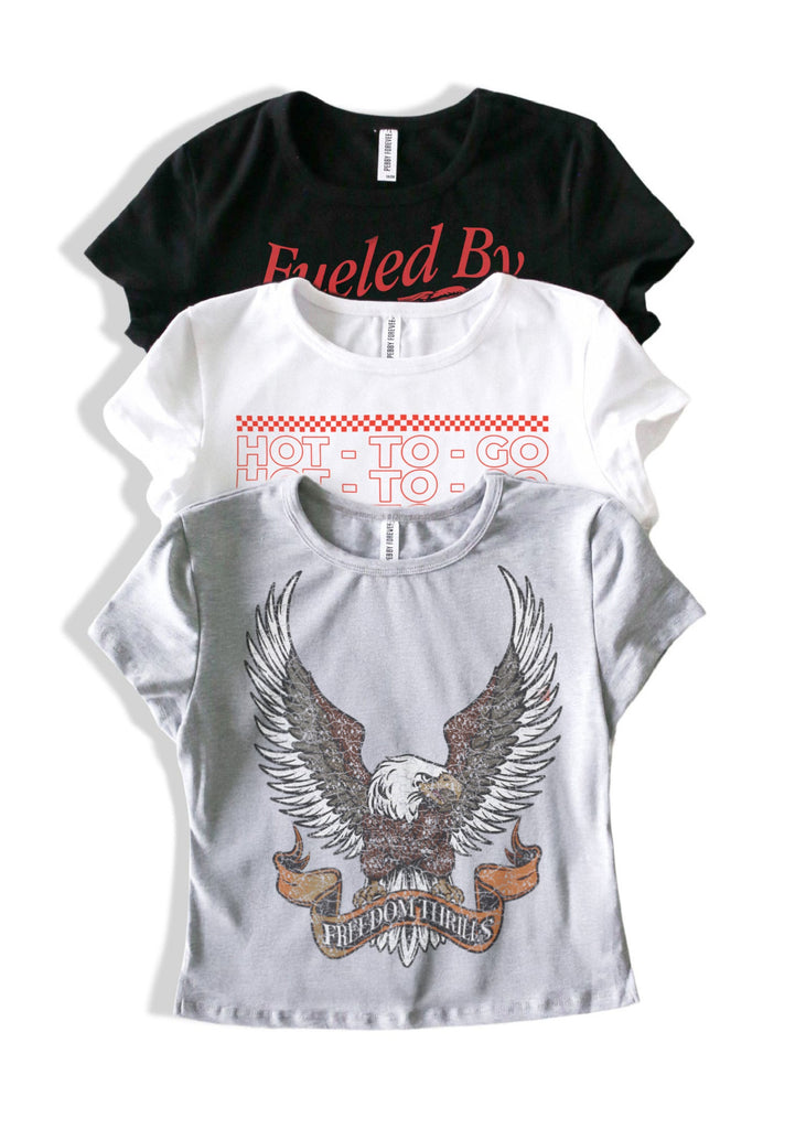 pebby forevee Short Sleeve Top FREEDOM THRILLS GRAPHIC BABY TEE