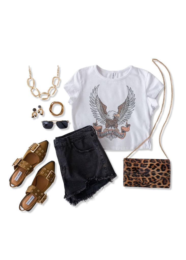 pebby forevee Short Sleeve Top FREEDOM THRILLS GRAPHIC BABY TEE