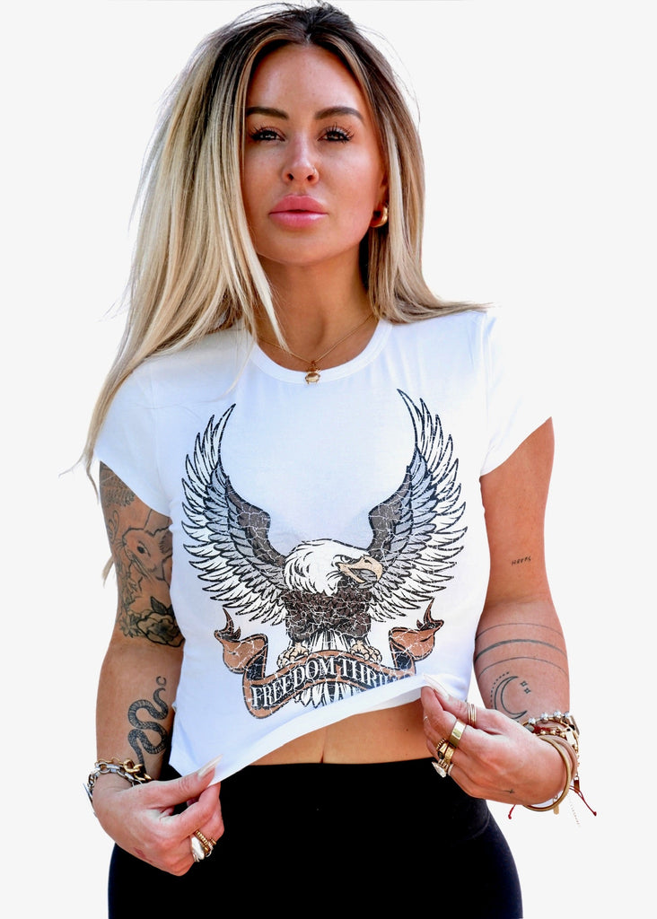 pebby forevee Short Sleeve Top FREEDOM THRILLS GRAPHIC BABY TEE