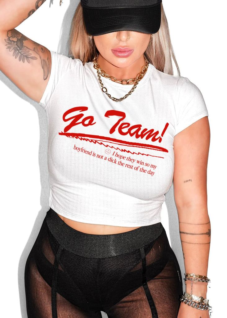 pebby forevee Short Sleeve Top GO TEAM (BOYFRIEND) GRAPHIC BABY TEE