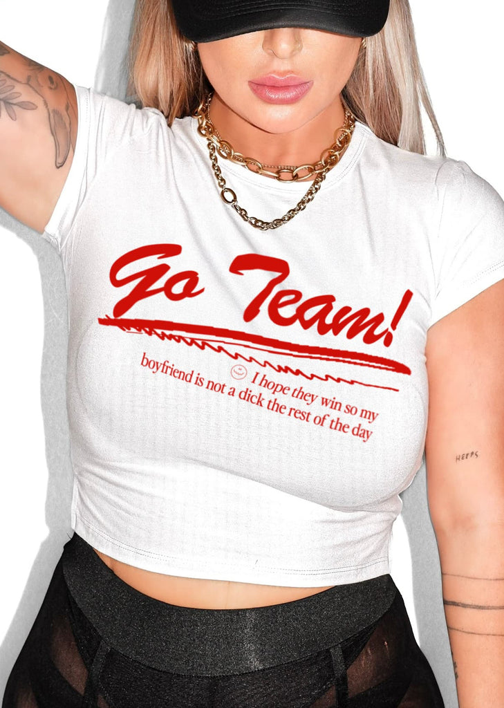 pebby forevee Short Sleeve Top GO TEAM (BOYFRIEND) GRAPHIC BABY TEE