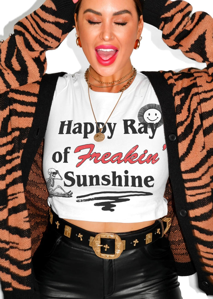 pebby forevee Short Sleeve Top HAPPY RAY OF FREAKIN SUNSHINE GRAPHIC BABY TEE