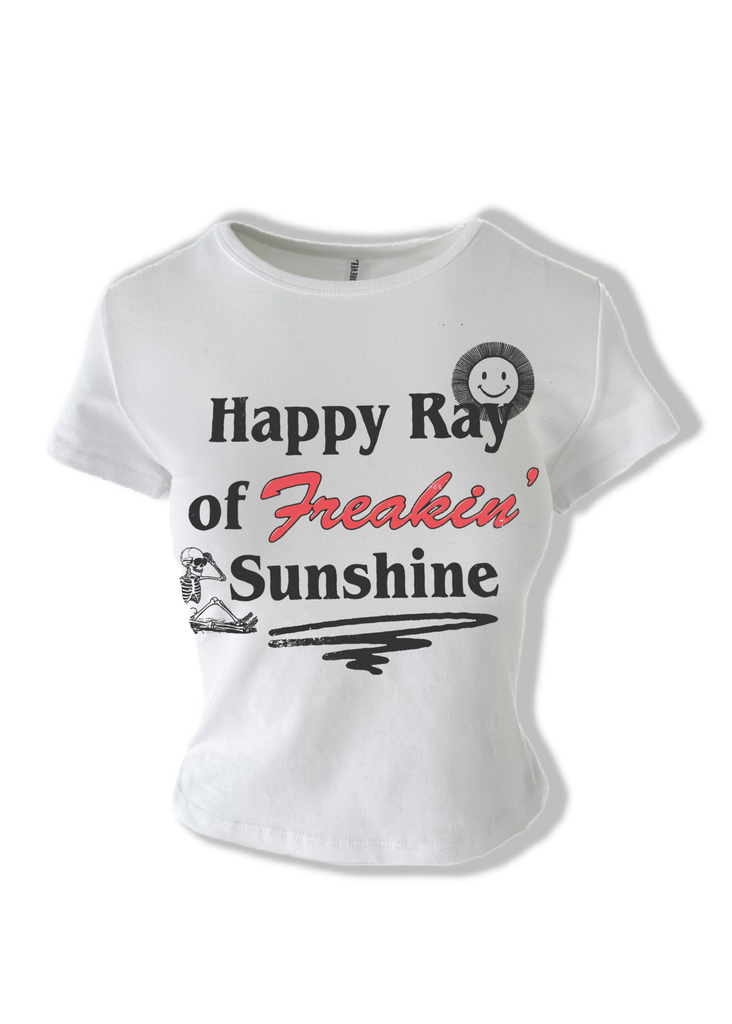 pebby forevee Short Sleeve Top HAPPY RAY OF FREAKIN SUNSHINE GRAPHIC BABY TEE