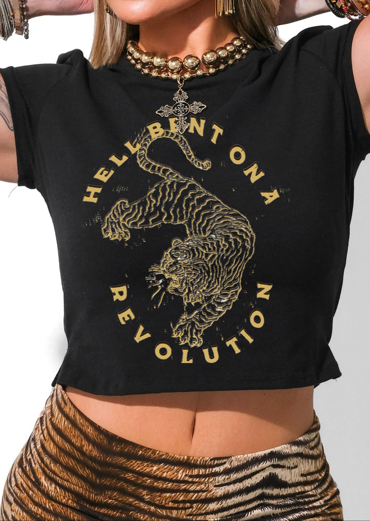 pebby forevee Short Sleeve Top HELL BENT ON A REVOLUTION GRAPHIC BABY TEE