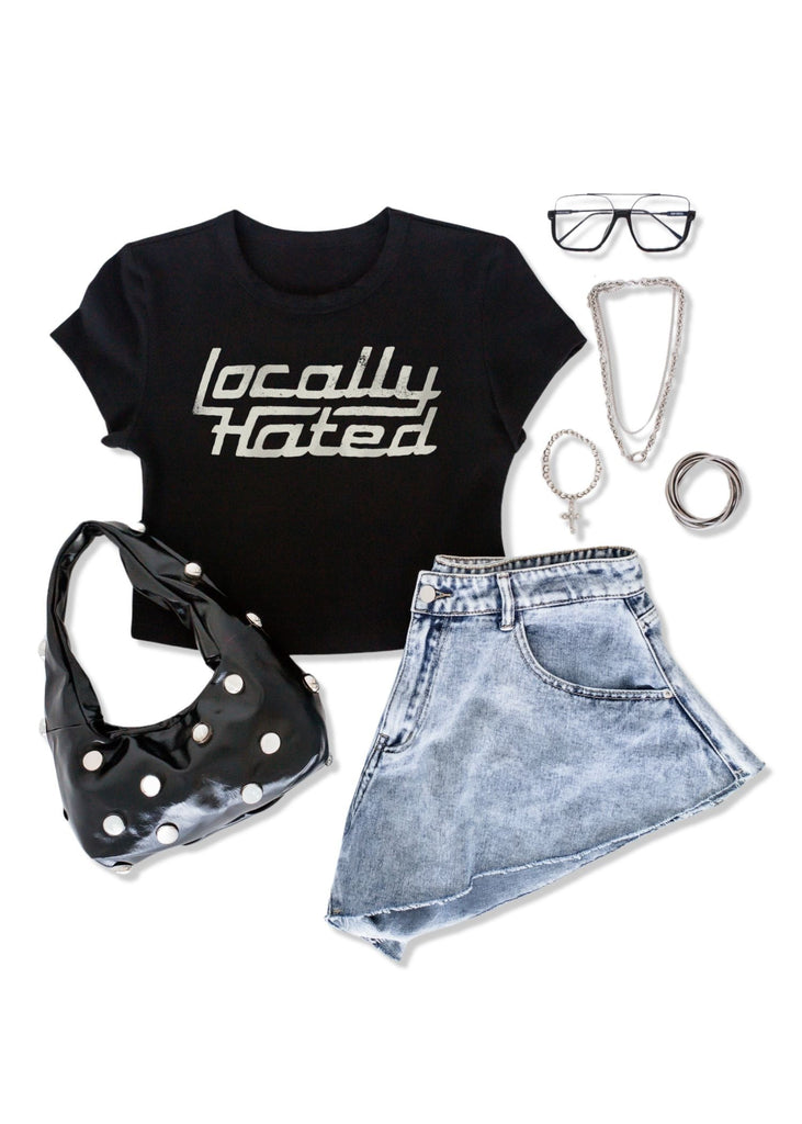 pebby forevee Short Sleeve Top LOCALLY HATED GRAPHIC BABY TEE