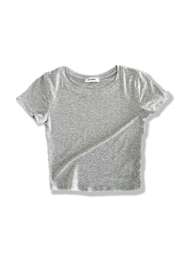 pebby forevee Short Sleeve Top NIGHT AND DAY RIBBED CROP TOP