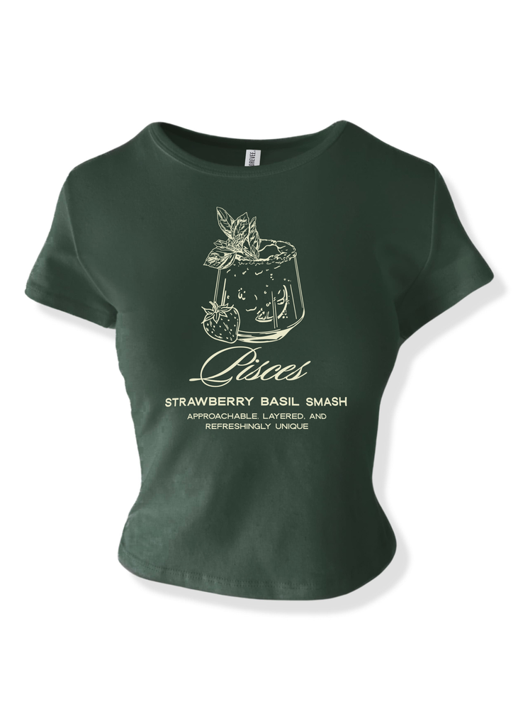 pebby forevee Short Sleeve Top PISCES COCKTAIL GRAPHIC BABY TEE