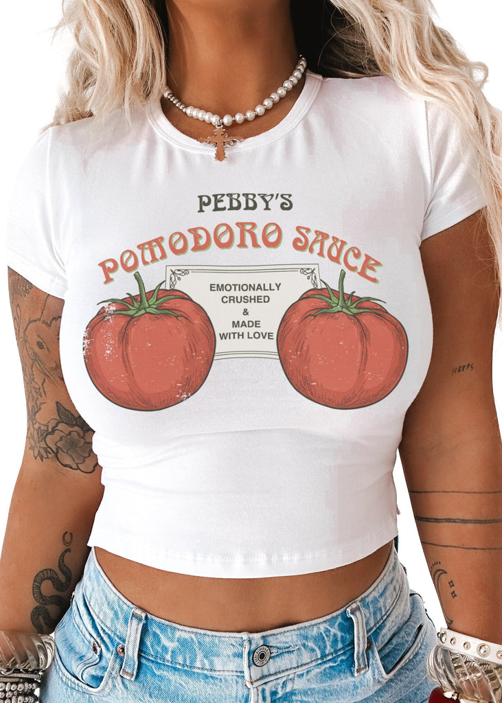 pebby forevee Short Sleeve Top POMODORO SUACE GRAPHIC BABY TEE