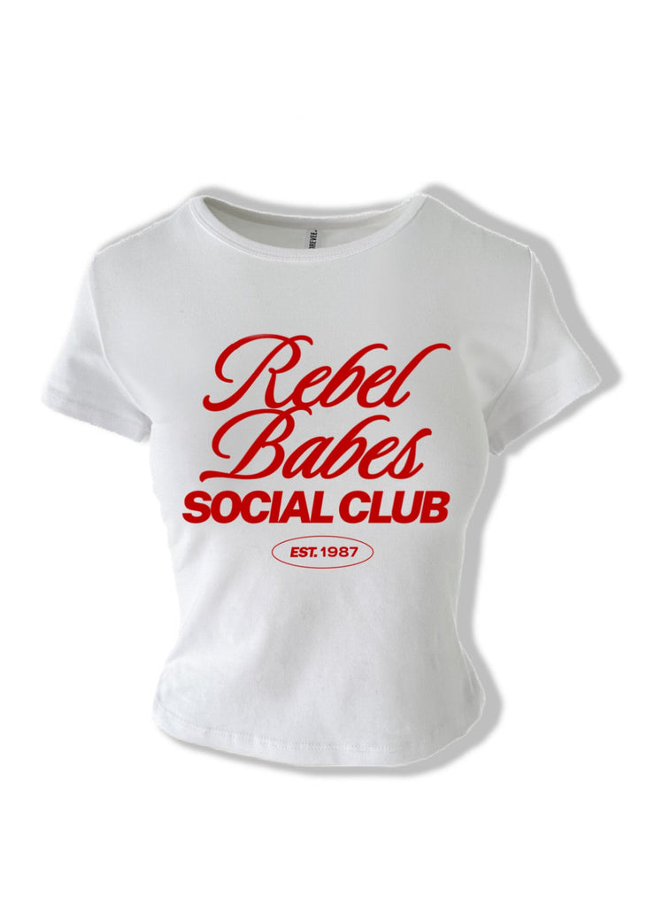 pebby forevee Short Sleeve Top REBEL BABES SOCIAL CLUB GRAPHIC BABY TEE
