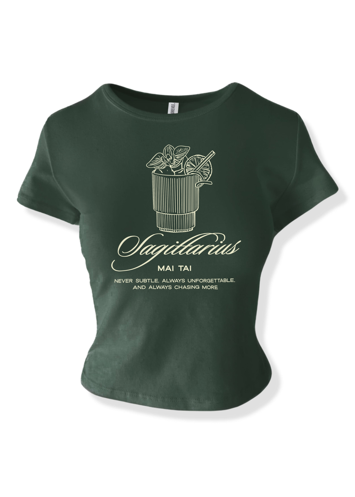 pebby forevee Short Sleeve Top SAGITTARIUS COCKTAIL GRAPHIC BABY TEE