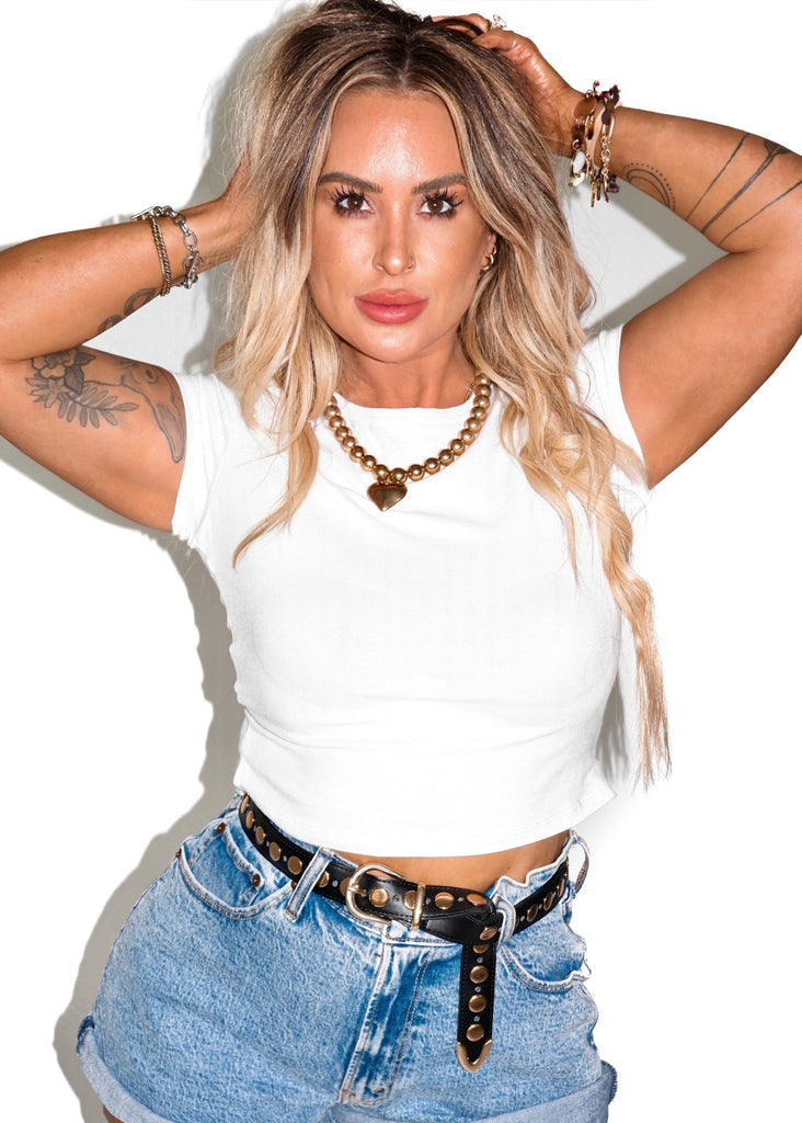 pebby forevee Short Sleeve Top SIDE SLIT BABY TEE