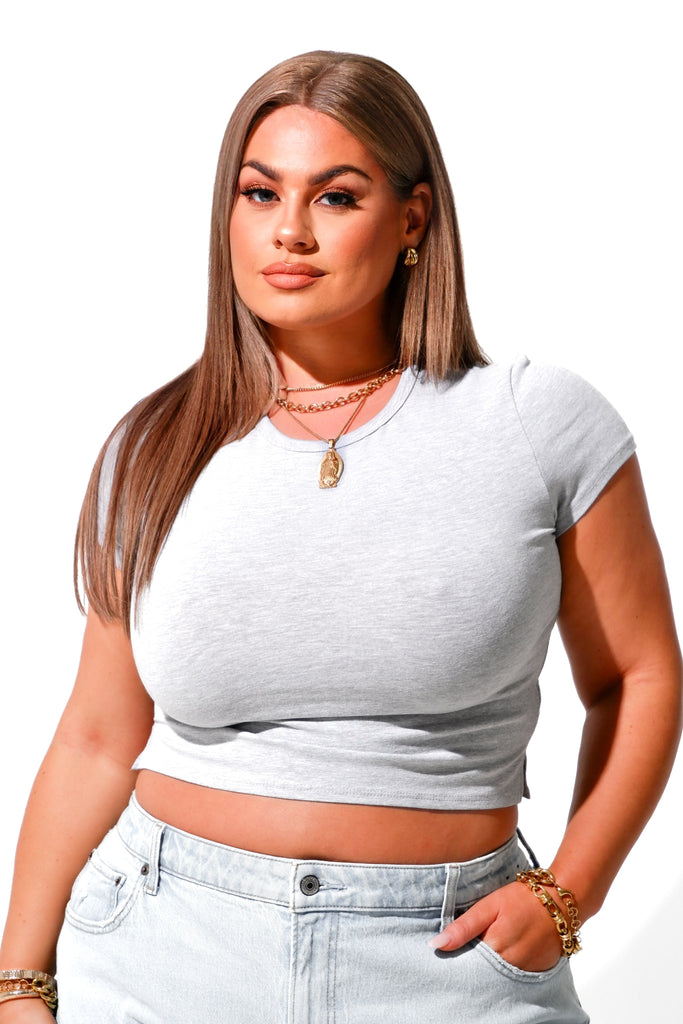 pebby forevee Short Sleeve Top SIDE SLIT BABY TEE