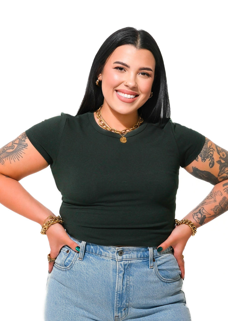 pebby forevee Short Sleeve Top SIDE SLIT BABY TEE