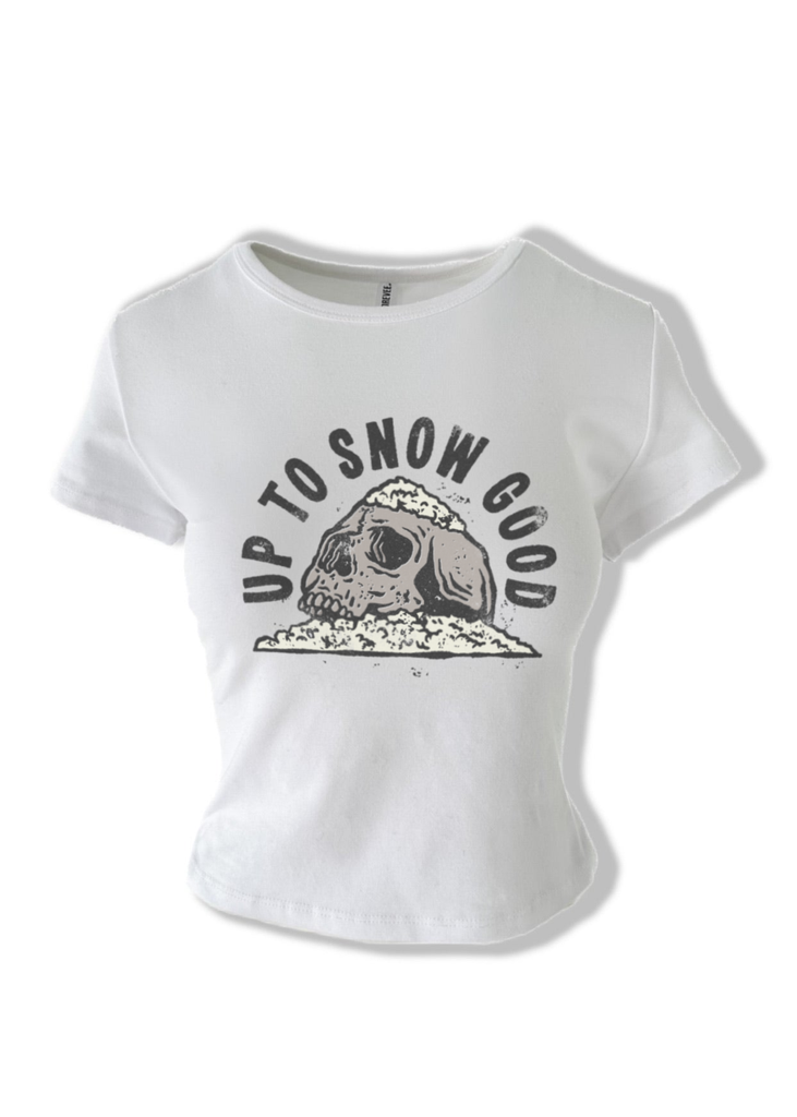 pebby forevee Short Sleeve Top UP TO SNOW GOOD GRAPHIC BABY TEE