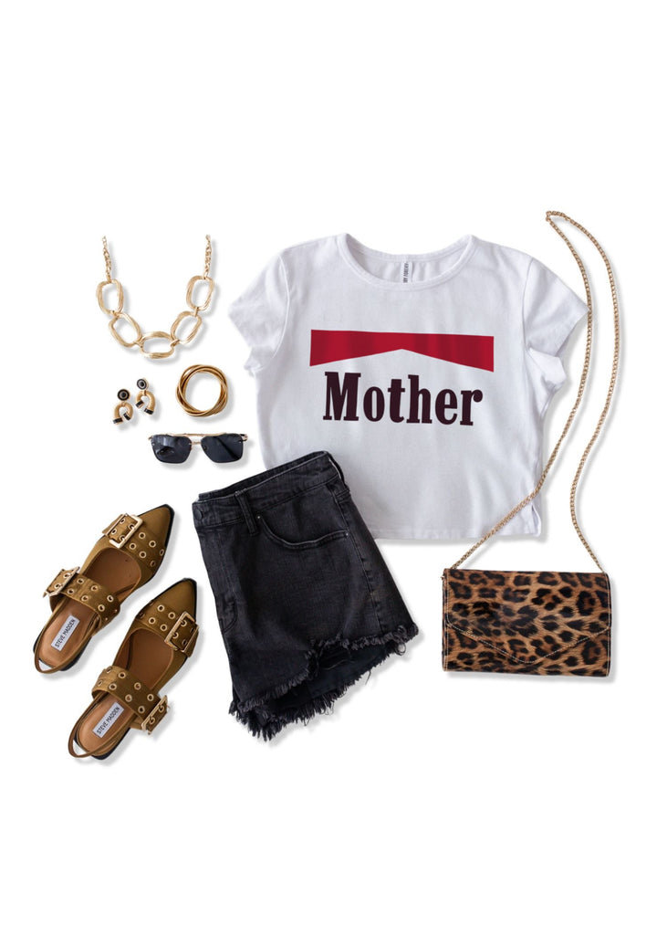 pebby forevee Short Sleeve Top VINTAGE MOTHER GRAPHIC BABY TEE