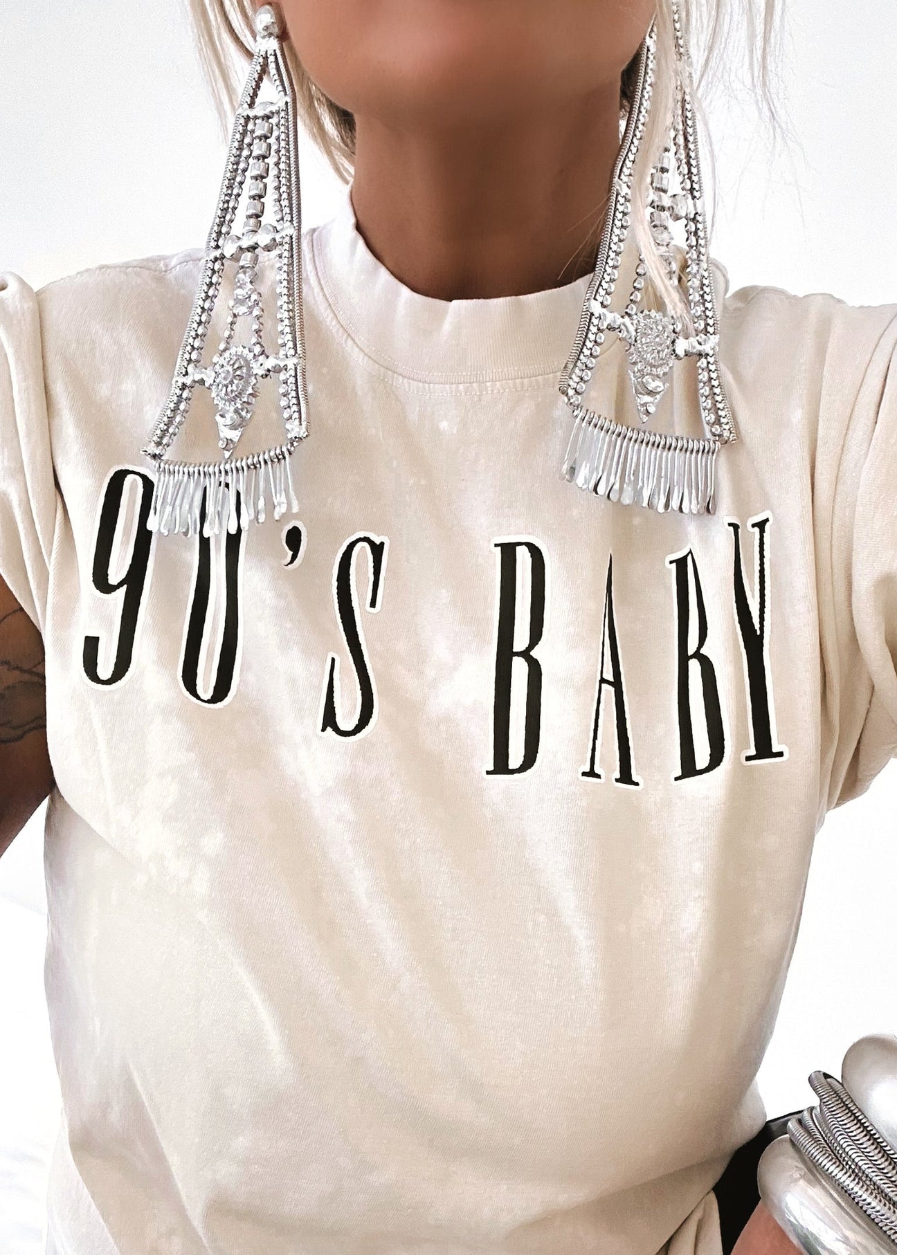 pebby forevee Side Slit Tee 90's BABY BLEACHED OUT SIDE SLIT TEE