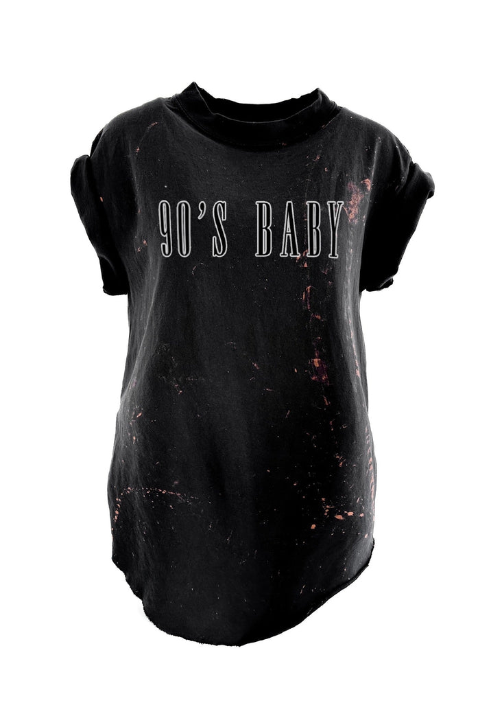 pebby forevee Side Slit Tee 90's BABY BLEACHED OUT SIDE SLIT TEE