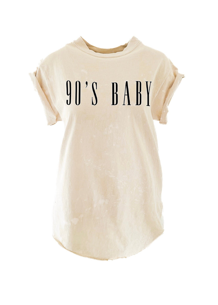 pebby forevee Side Slit Tee 90's BABY BLEACHED OUT SIDE SLIT TEE