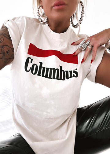 pebby forevee Side Slit Tee 90's COLUMBUS VINTAGE BLEACHED OUT SIDE SLIT TEE