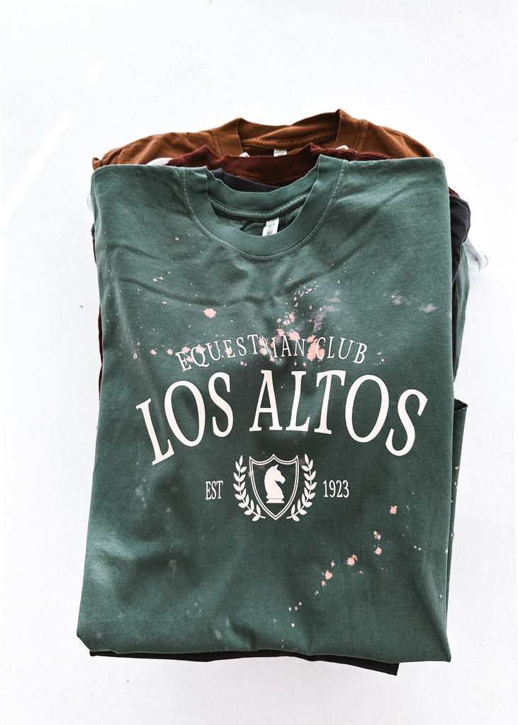 pebby forevee Side Slit Tee 90'S LOS ALTOS EQUESTRIAN CLUB BLEACHED OUT SIDE SLIT TEE