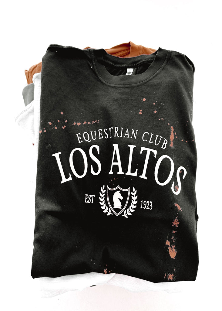 pebby forevee Side Slit Tee 90'S LOS ALTOS EQUESTRIAN CLUB BLEACHED OUT SIDE SLIT TEE