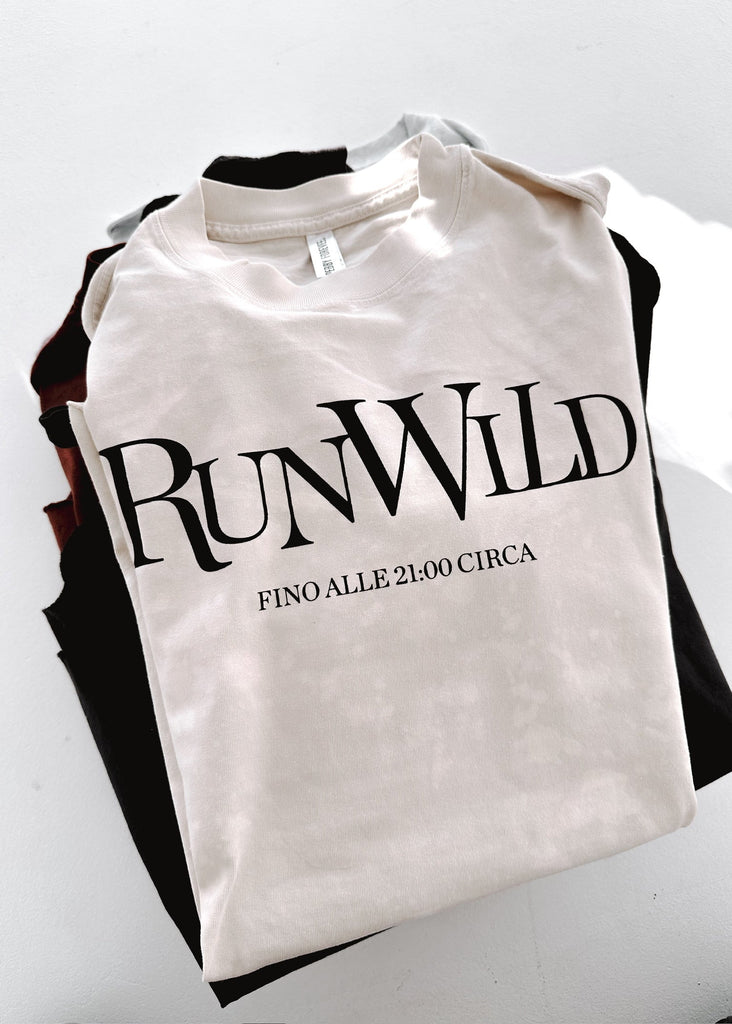 pebby forevee Side Slit Tee 90's RUN WILD BLEACHED OUT SIDE SLIT TEE