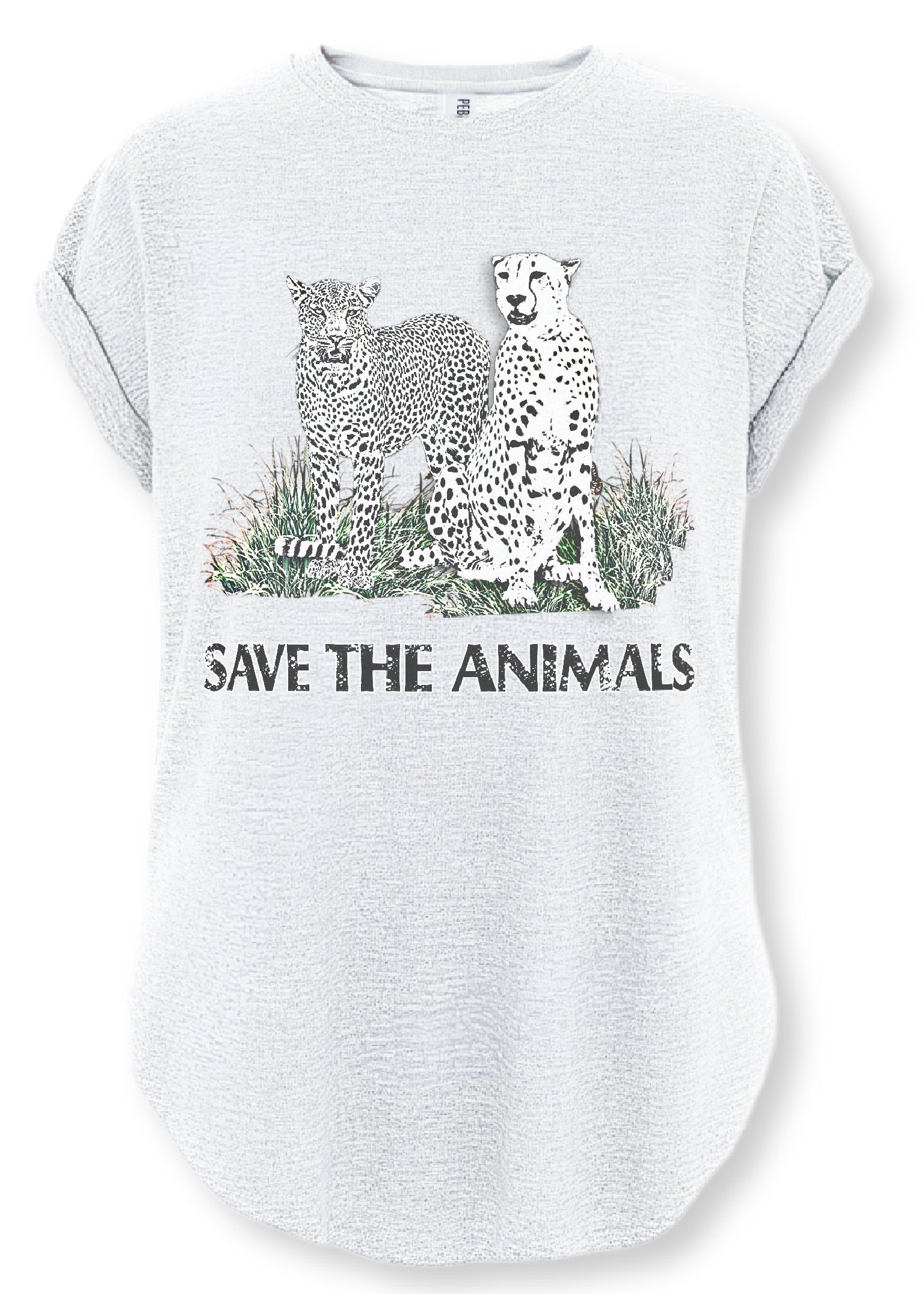 90's SAVE THE ANIMALS VINTAGE SIDE SLIT TEE – Pebby Forevee