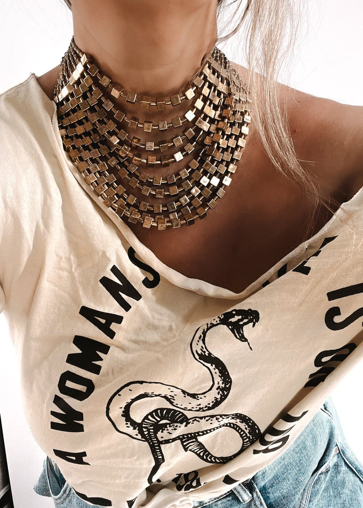 pebby forevee Side Slit Tee A WOMAN'S PLACE IS ON TOP SIDE SLIT TEE