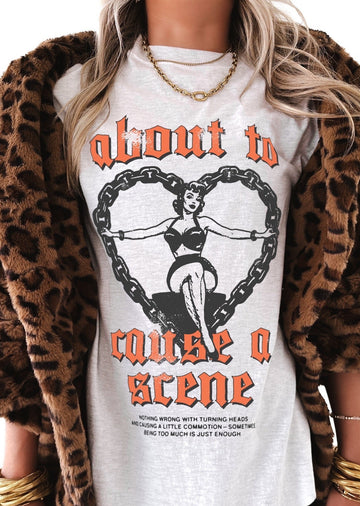 pebby forevee Side Slit Tee ABOUT TO CAUSE A SCENE SIDE SLIT TEE