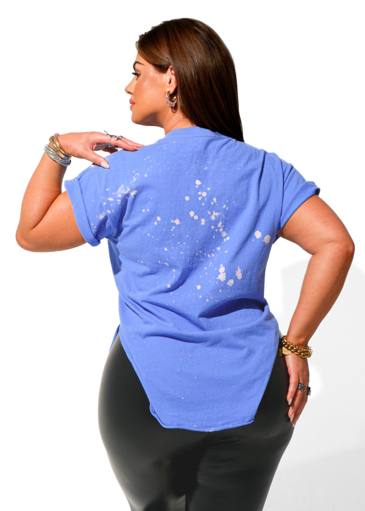 pebby forevee Side Slit Tee ALL AMERICAN BABES BLEACHED OUT SIDE SLIT TEE