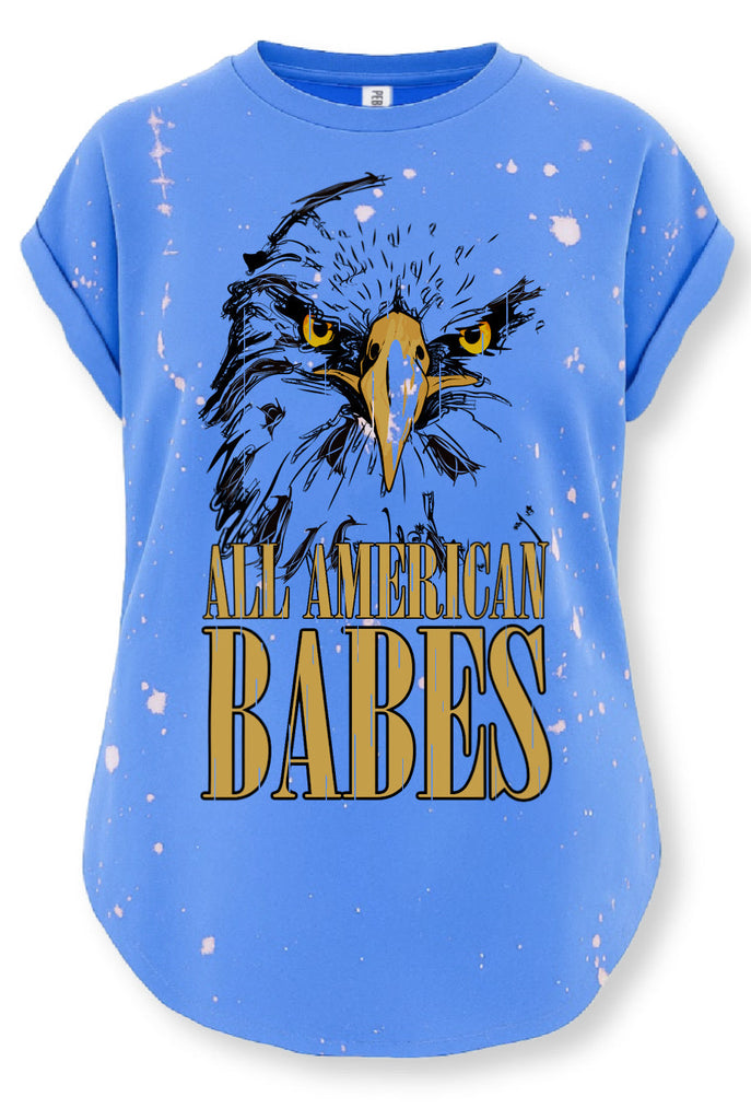 pebby forevee Side Slit Tee ALL AMERICAN BABES BLEACHED OUT SIDE SLIT TEE