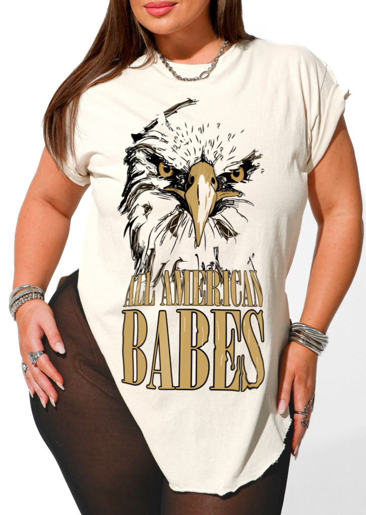 pebby forevee Side Slit Tee ALL AMERICAN BABES SIDE SLIT TEE