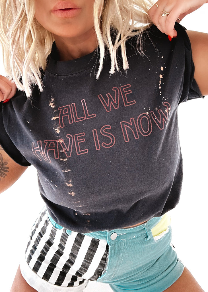 pebby forevee Side Slit Tee ALL WE HAVE IS NOW BLEACHED OUT SIDE SLIT TEE