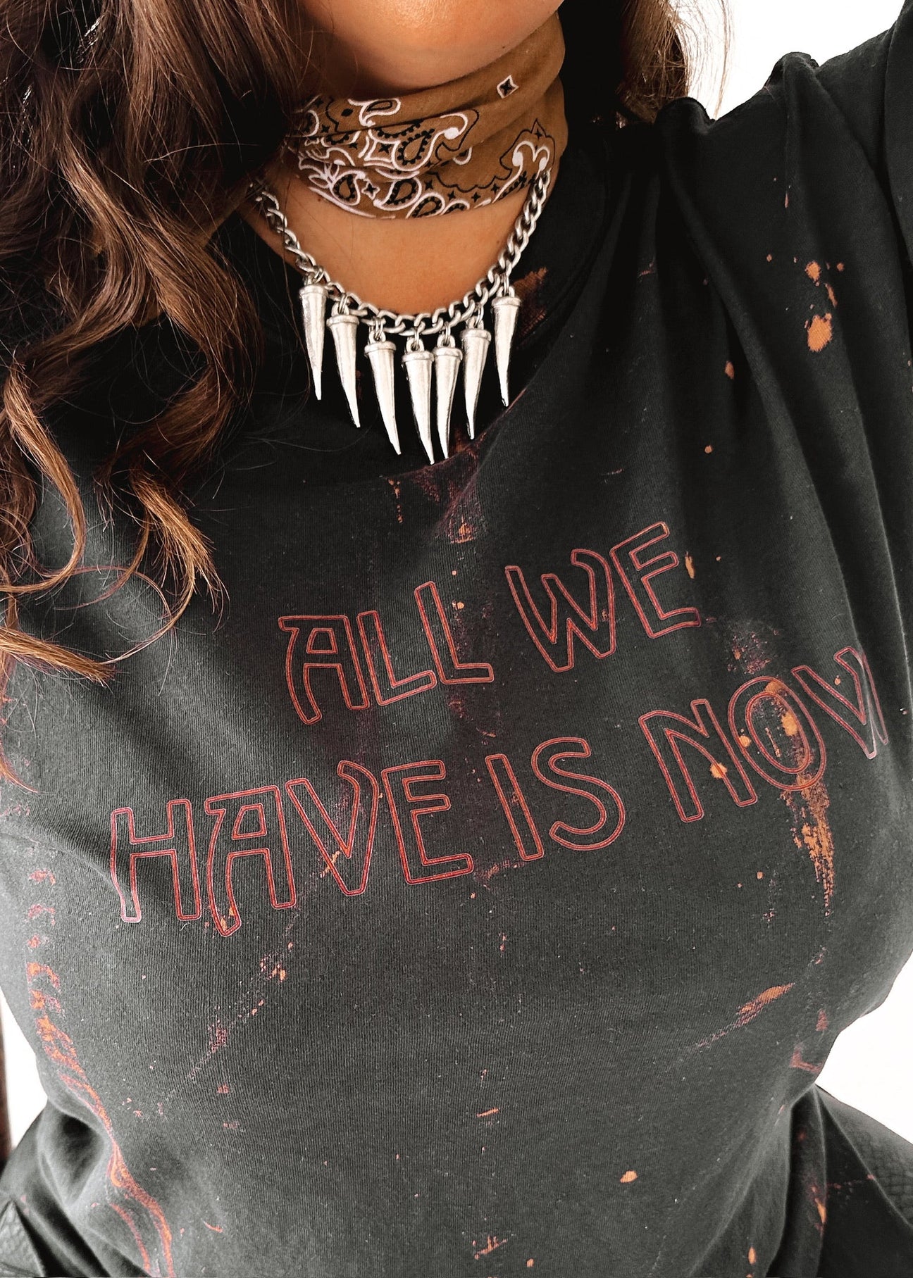 pebby forevee Side Slit Tee ALL WE HAVE IS NOW BLEACHED OUT SIDE SLIT TEE