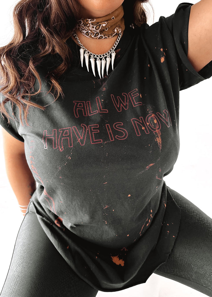 pebby forevee Side Slit Tee ALL WE HAVE IS NOW BLEACHED OUT SIDE SLIT TEE