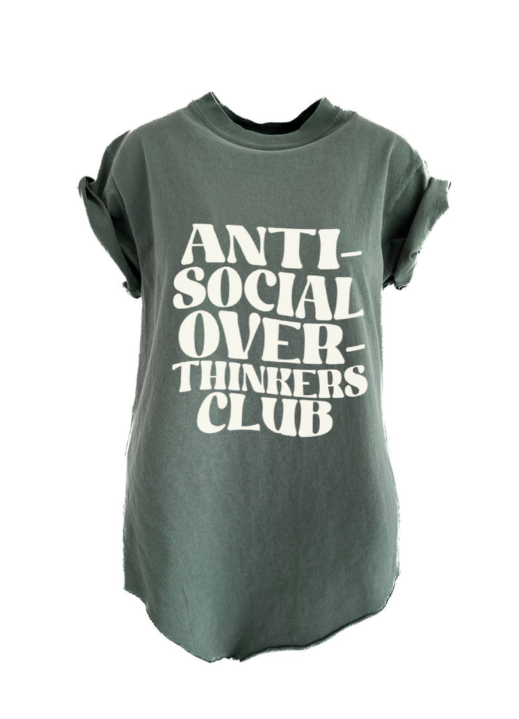 pebby forevee Side Slit Tee ANTISOCIAL OVERTHINKERS CLUB SIDE SLIT TEE