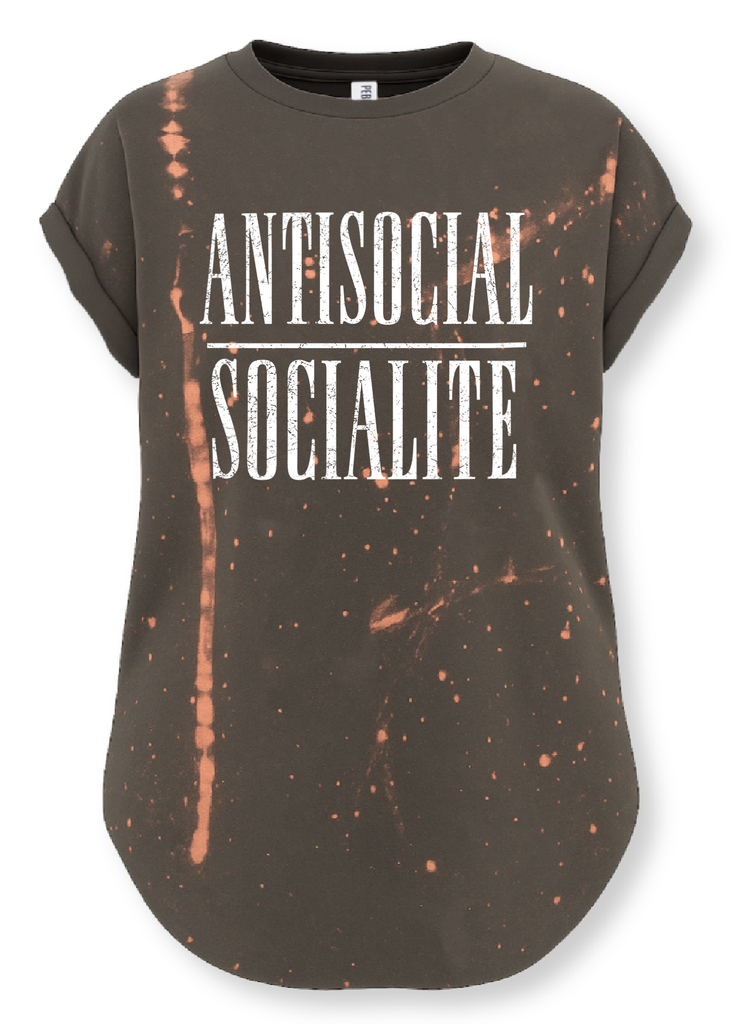 pebby forevee Side Slit Tee ANTISOCIAL SOCIALITE BLEACHED OUT SIDE SLIT TEE
