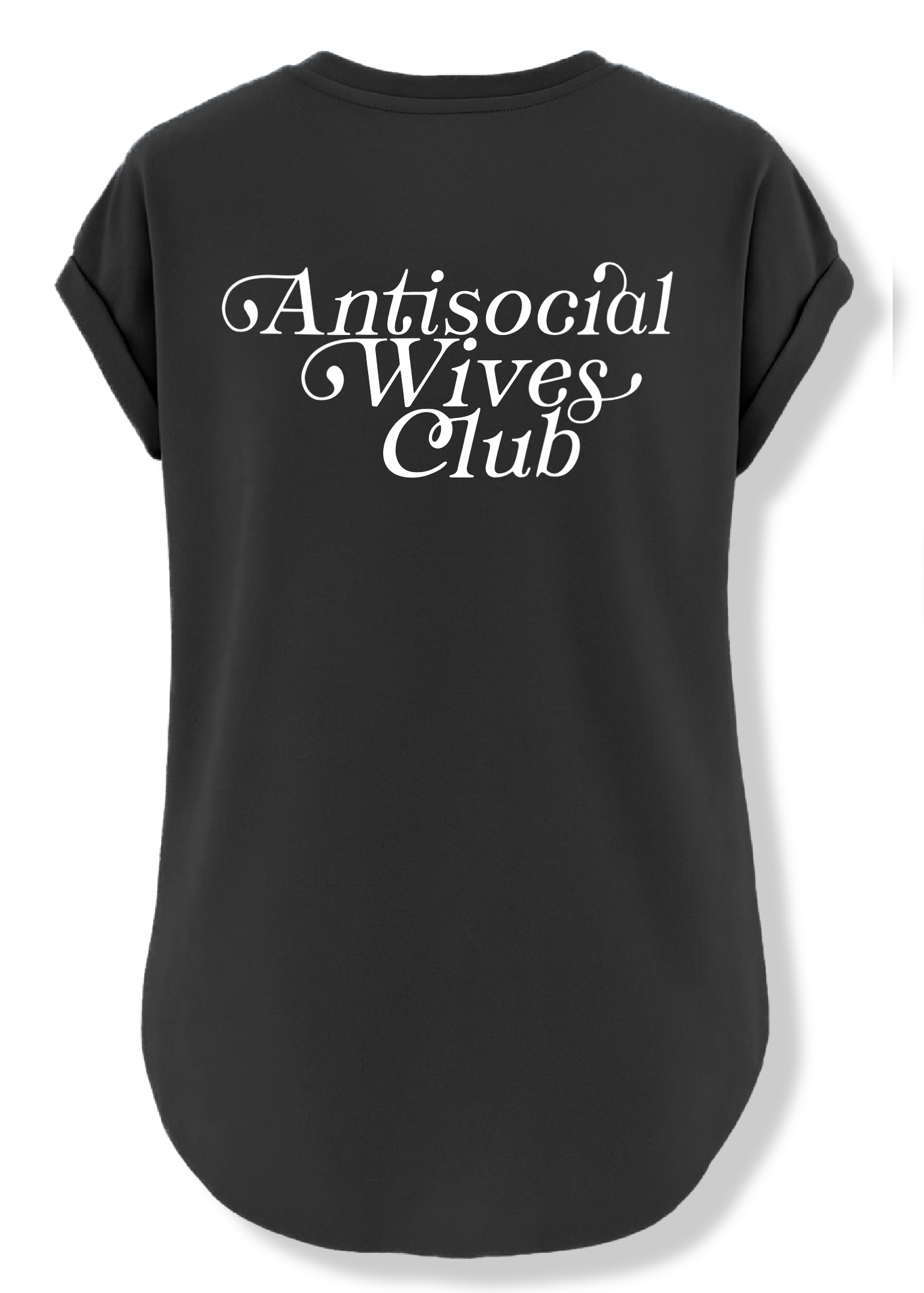 ANTISOCIAL WIVES CLUB SIDE SLIT TEE – Pebby Forevee