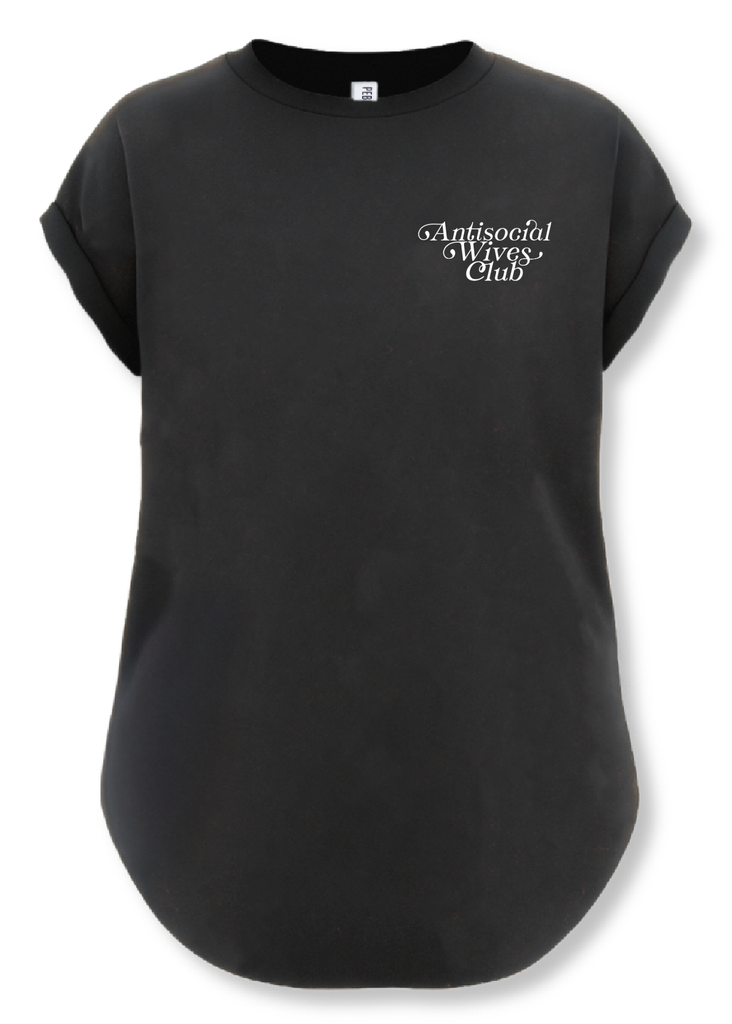 pebby forevee Side Slit Tee ANTISOCIAL WIVES CLUB SIDE SLIT TEE