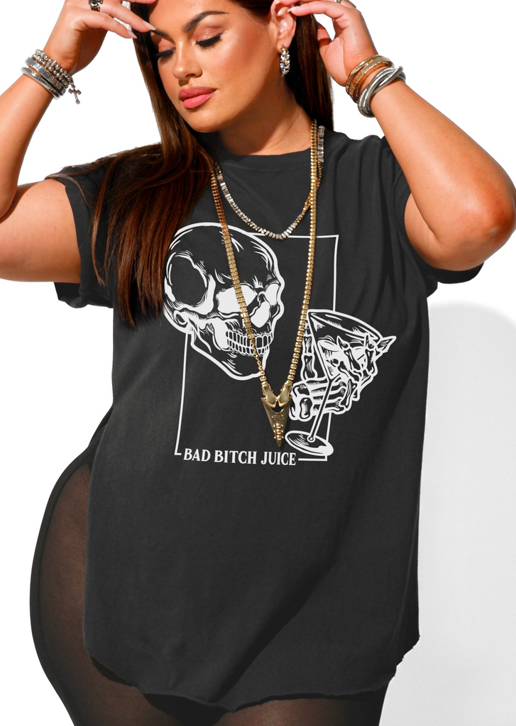 pebby forevee Side Slit Tee BAD BITCH JUICE SIDE SLIT TEE