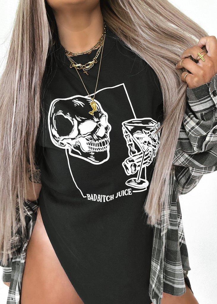 pebby forevee Side Slit Tee BAD BITCH JUICE SIDE SLIT TEE