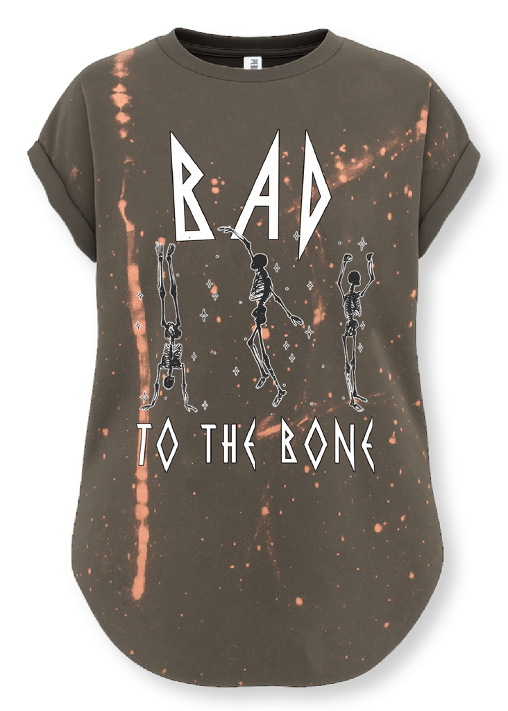 pebby forevee Side Slit Tee BAD TO THE BONE BLEACHED OUT SIDE SLIT TEE