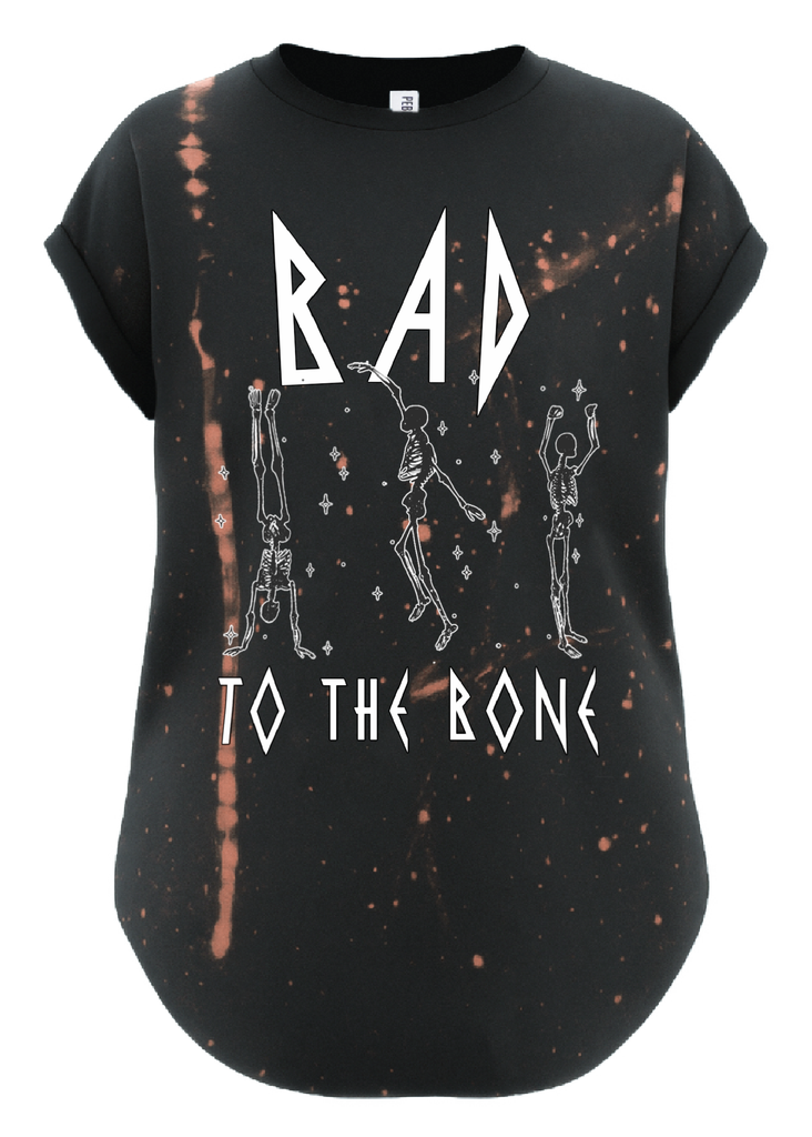 pebby forevee Side Slit Tee BAD TO THE BONE BLEACHED OUT SIDE SLIT TEE