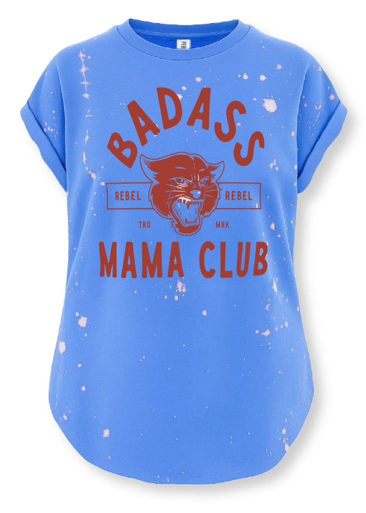 pebby forevee Side Slit Tee BADASS MAMA CLUB BLEACHED OUT SIDE SLIT TEE