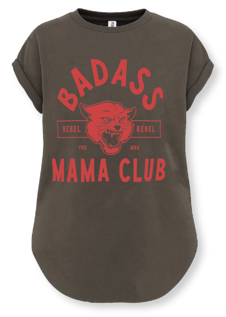 pebby forevee Side Slit Tee BADASS MAMA CLUB SIDE SLIT TEE