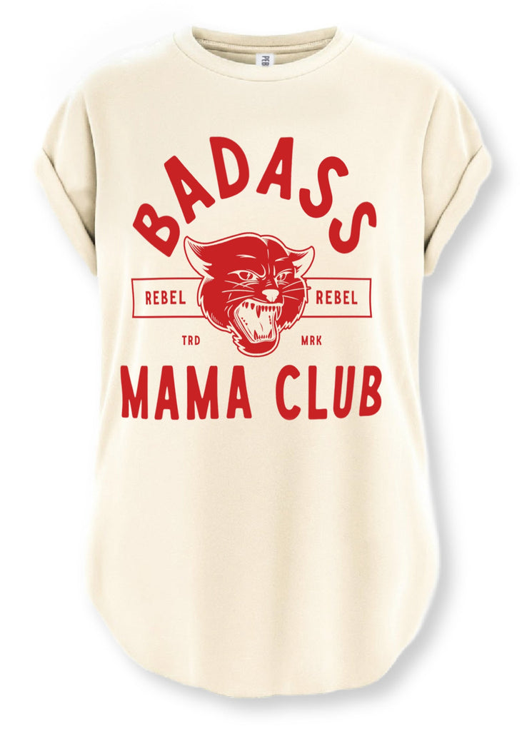 pebby forevee Side Slit Tee BADASS MAMA CLUB SIDE SLIT TEE