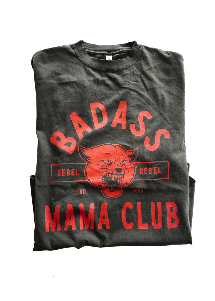 pebby forevee Side Slit Tee BADASS MAMA CLUB SIDE SLIT TEE