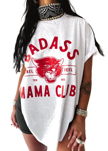 pebby forevee Side Slit Tee BADASS MAMA CLUB SIDE SLIT TEE